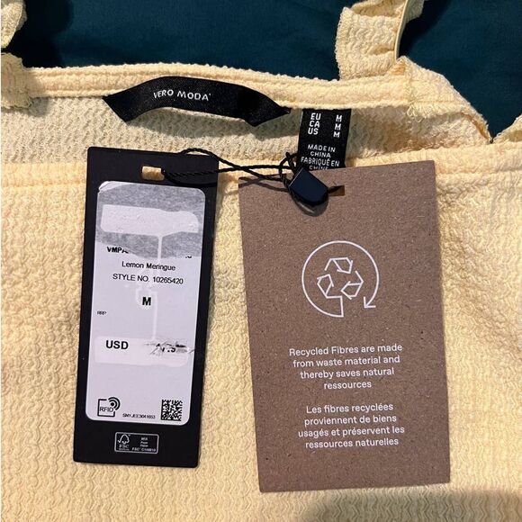 Vero Moda Yellow Pam Ruffle Strap Tank Top - M (NWT) - Picture 9 of 12